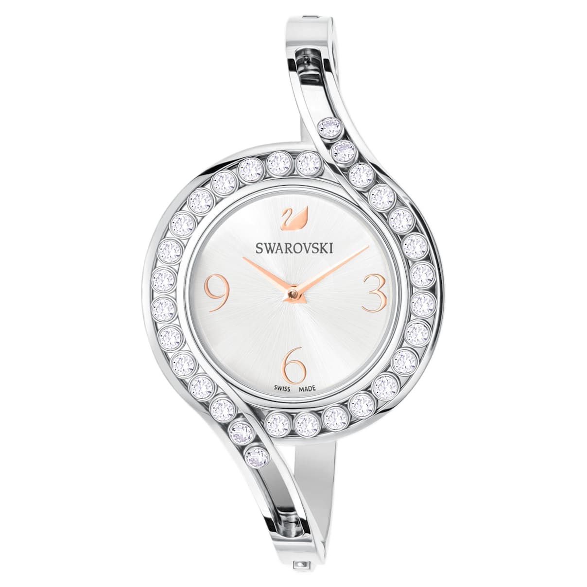 Click to view product details and reviews for Lovely Crystals Bangle Watch Metal Bracelet White Stainless Steel.
