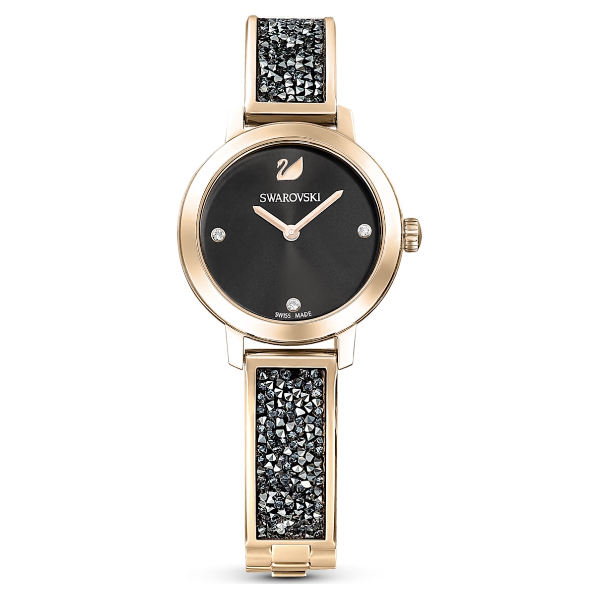 

Cosmic Rock watch, Swiss Made, Metal bracelet, Grey, Champagne gold-tone finish