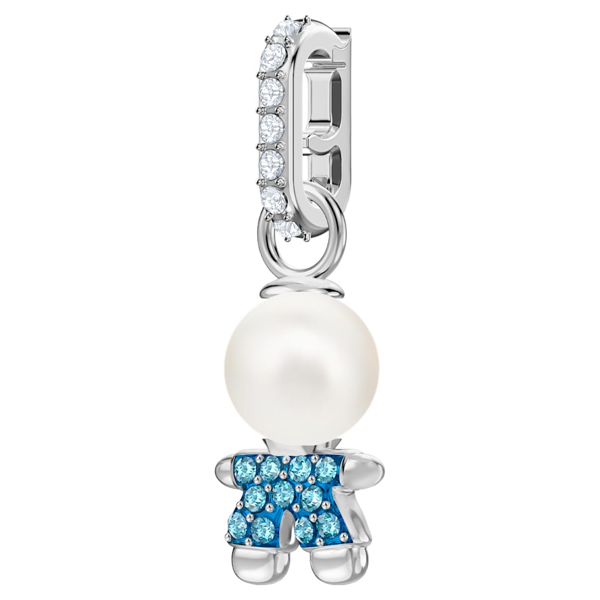Click to view product details and reviews for Swarovski Remix Collection Boy Charm Aqua Rhodium Plated.