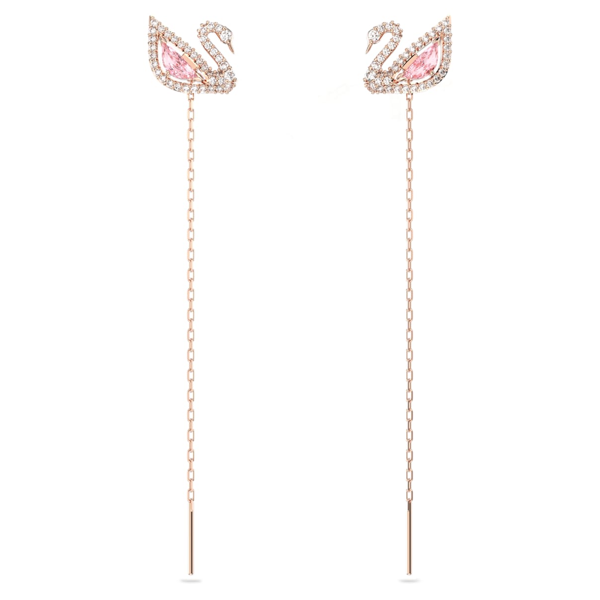 Shop Swarovski Dazzling Swan Drop Earrings In Pink