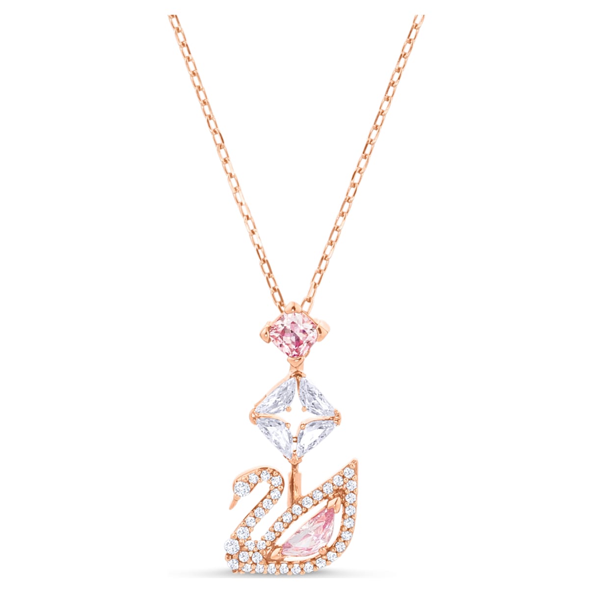 Shop Swarovski Dazzling Swan Y Necklace In Pink
