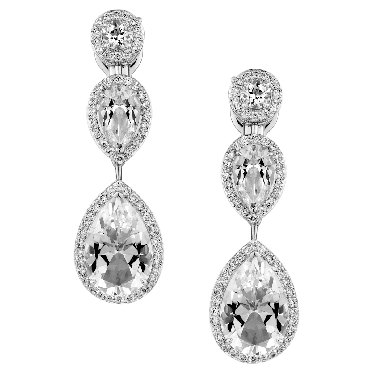 Click to view product details and reviews for Lola Tear Drop Earrings Swarovski Genuine Topaz Swarovski Created Diamonds 18k White Gold.