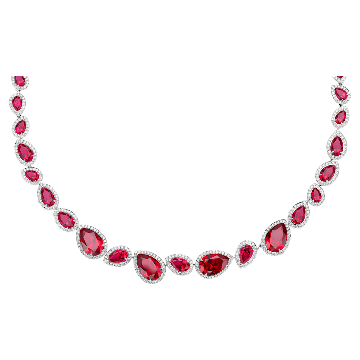 Click to view product details and reviews for Lola Necklace Swarovski Created Rubies 18k White Gold.
