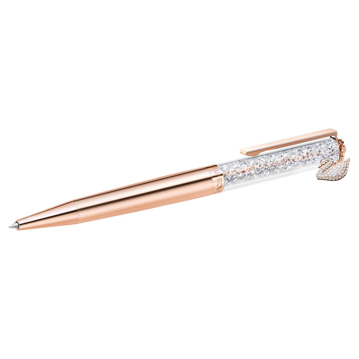 Click to view product details and reviews for Crystalline Swan Ballpoint Pen Rose Gold Tone Plated.