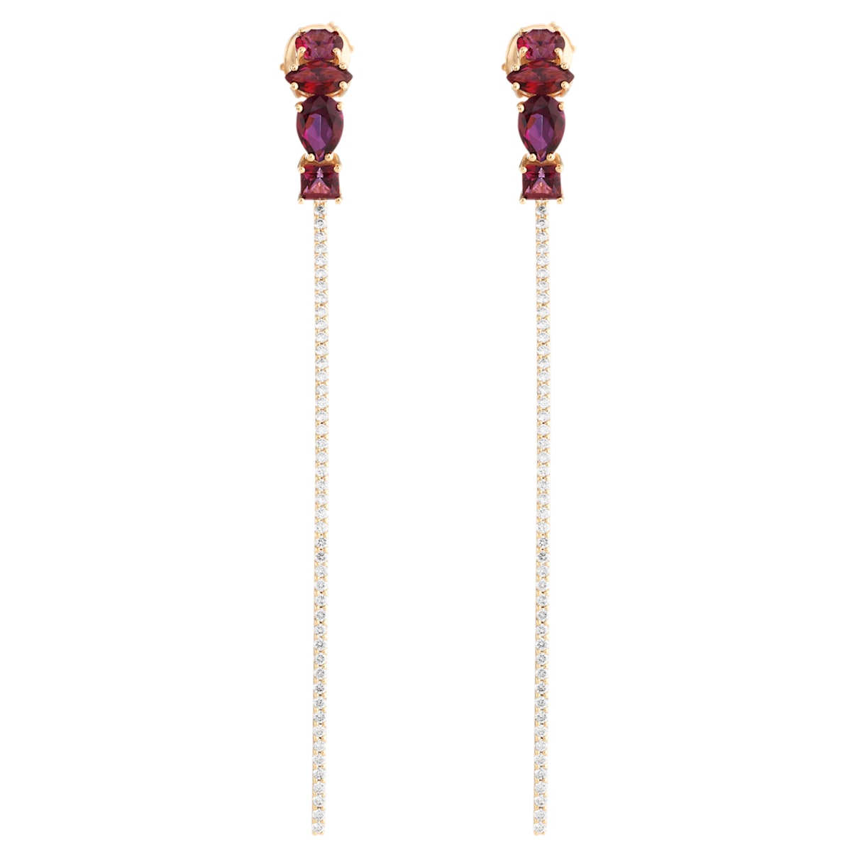 Click to view product details and reviews for Arc En Ciel Two Piece Earrings Blazing Red Treated Swarovski Genuine Topaz 18k Yellow Gold.