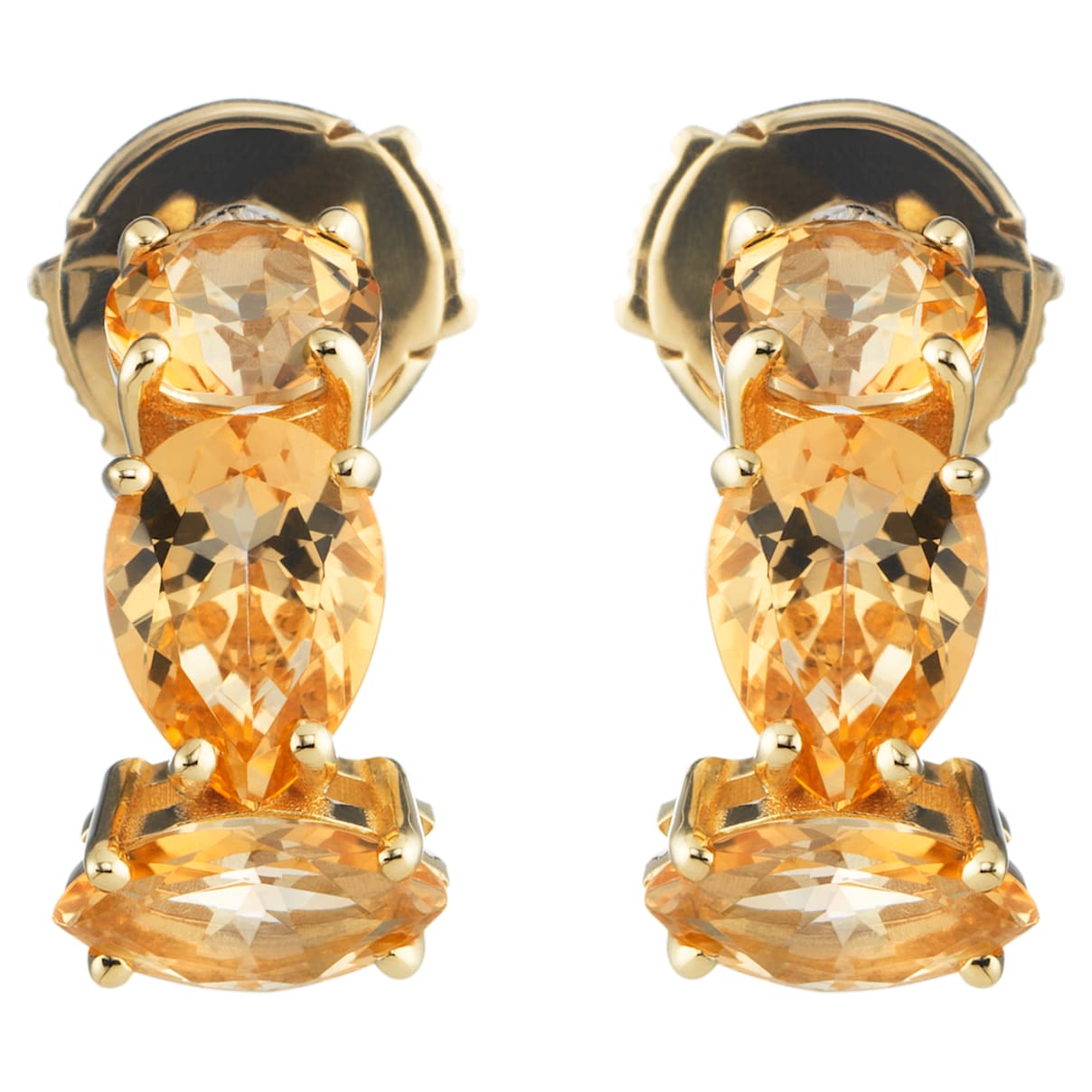 Click to view product details and reviews for Arc En Ciel Earrings Honey Color Treated Swarovski Genuine Topaz 18k Yellow Gold.