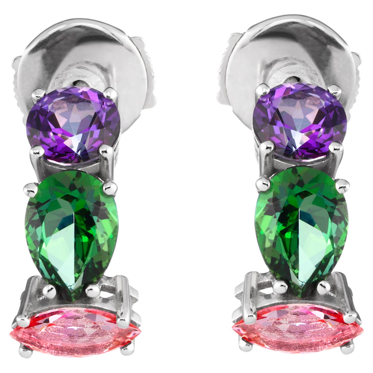 Click to view product details and reviews for Arc En Ciel Earrings Multi Coloured Treated Swarovski Genuine Topaz 18k White Gold.