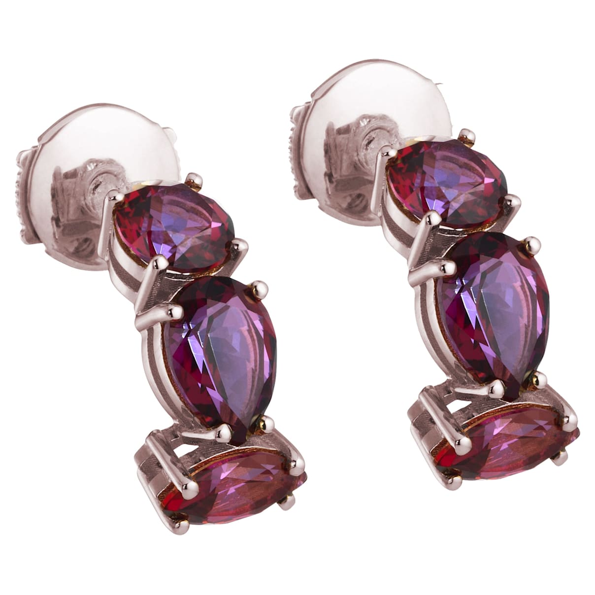 Click to view product details and reviews for Arc En Ciel Earrings Blazing Red Treated Swarovski Genuine Topaz 18k Rose Gold.