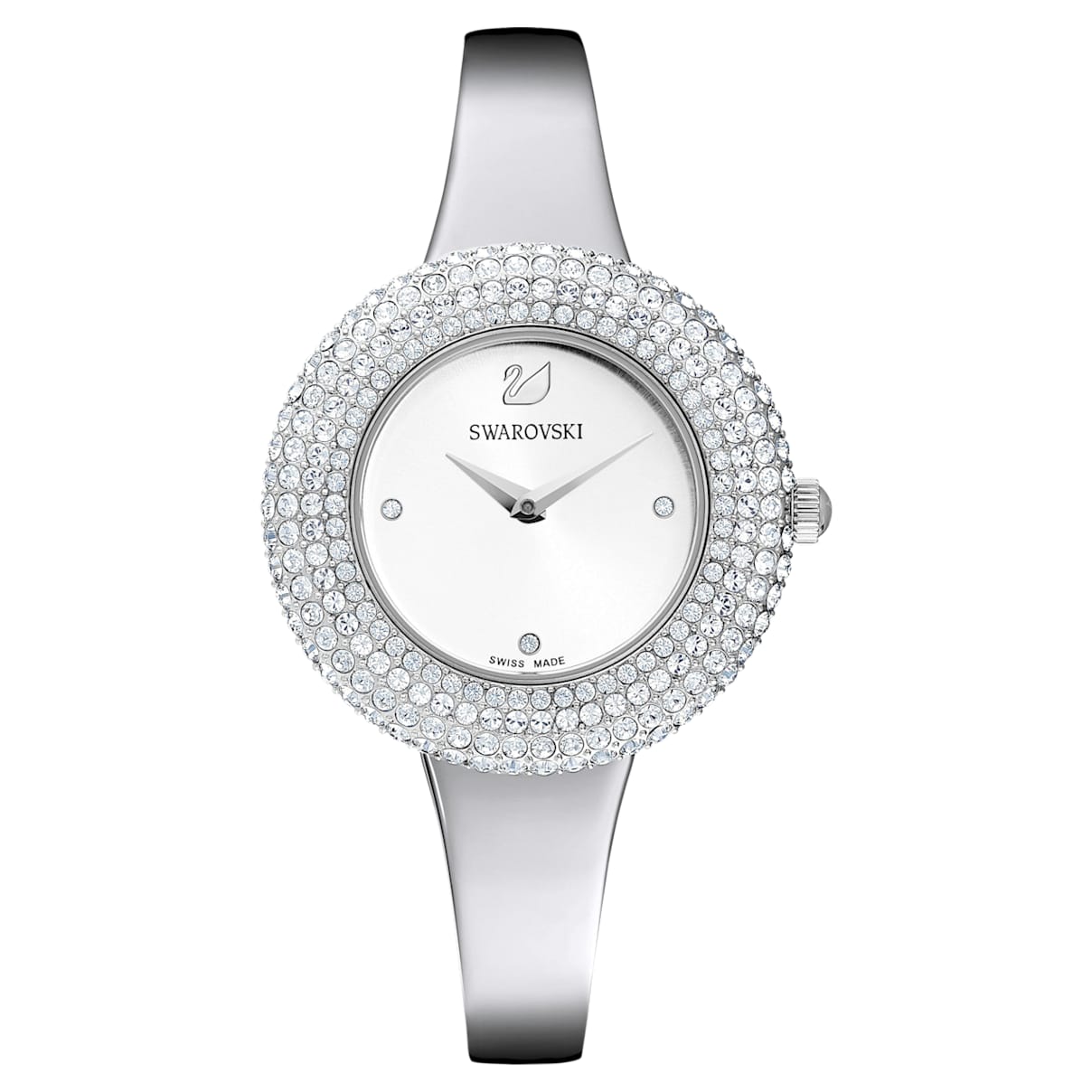 

Crystal Rose Uhr, Schweizer Produktion, Metallarmband, Silberfarben, Edelstahl