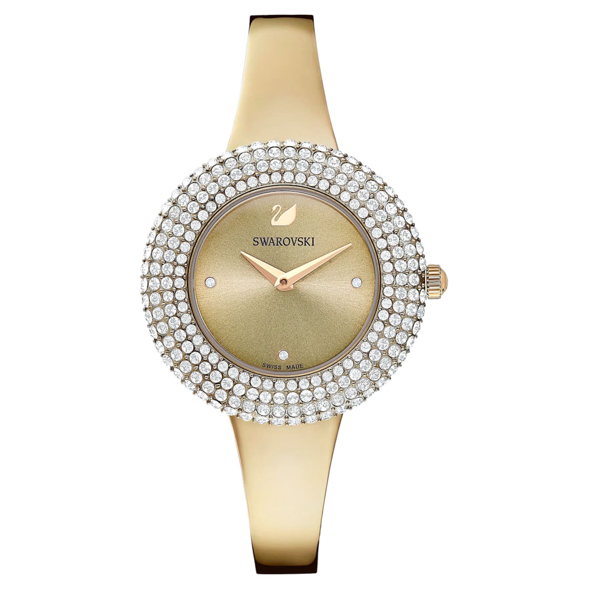 Click to view product details and reviews for Crystal Rose Watch Metal Bracelet Golden Champagne Gold Tone Pvd.
