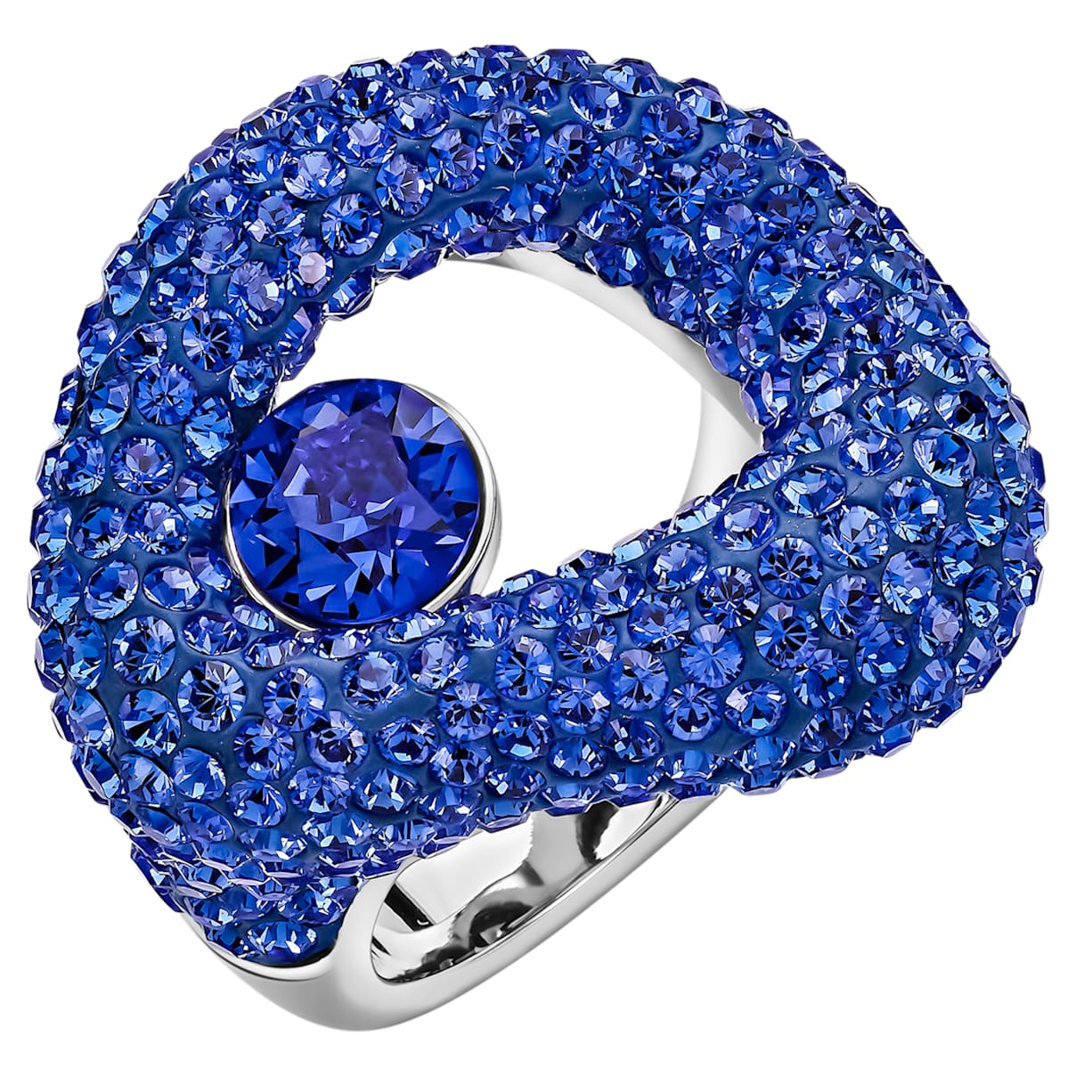 Tigris Ring, Blue, Palladium plated