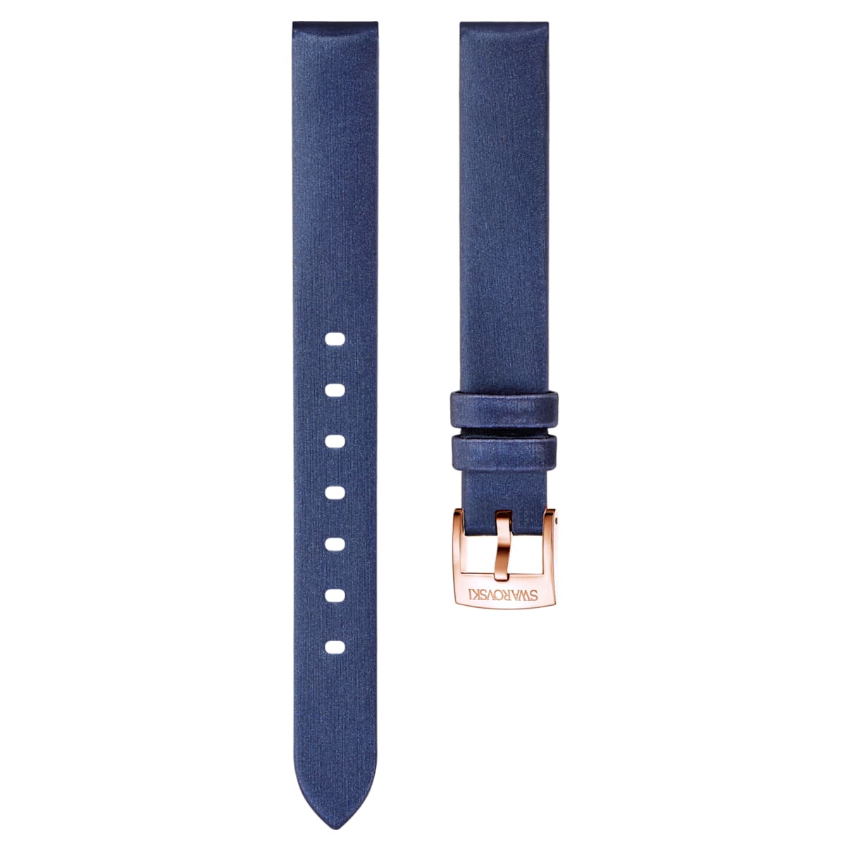 Cinturino per orologio 14mm, seta, blu, placcato color oro rosa