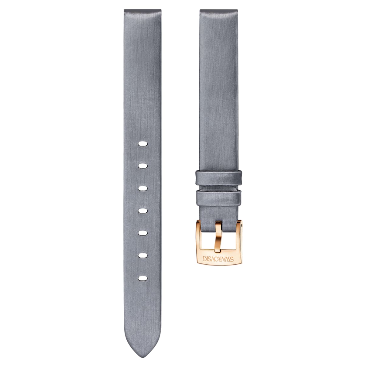 Cinturino per orologio 14mm, seta, grigio, placcato color oro rosa
