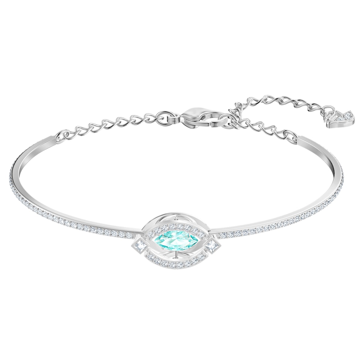 Click to view product details and reviews for Swarovski Sparkling Dance Bangle Green Rhodium Plated.