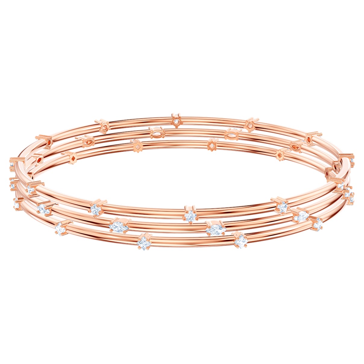 Click to view product details and reviews for Moonsun Bangle Set White Rose Gold Tone Plated.