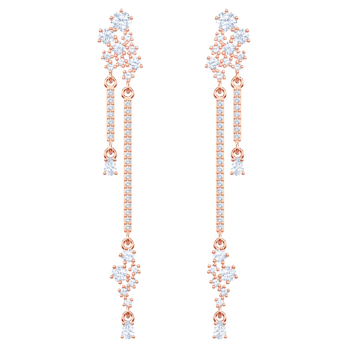 Click to view product details and reviews for Moonsun Pierced Earrings White Rose Gold Tone Plated.