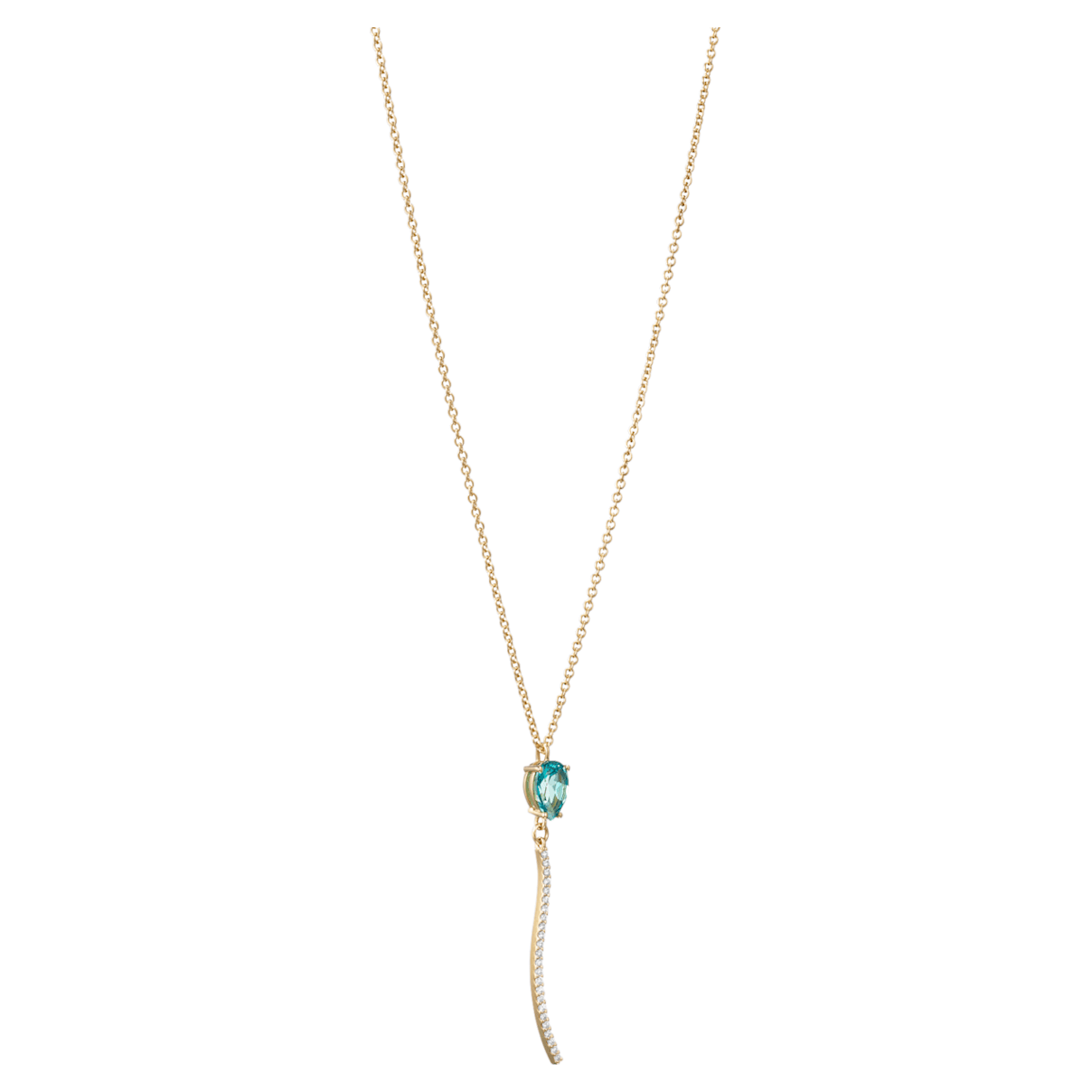 Click to view product details and reviews for Arc En Ciel Necklace Caribbean Blue Treated Swarovski Genuine Topaz 18k Yellow Gold.
