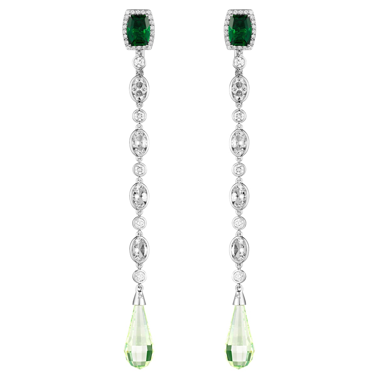 Click to view product details and reviews for Rainforest Green Earrings Swarovski Created Diamonds Green Laboratory Created Spinel 18k White Gold.