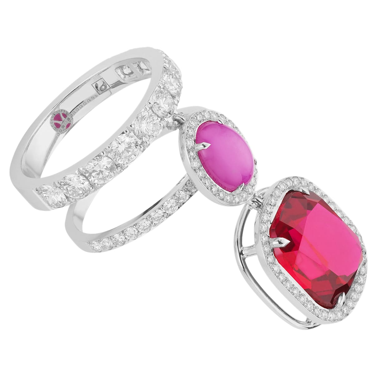 Click to view product details and reviews for Flowering Fuchsia Cocktail Ring 18k White Gold Size 48.