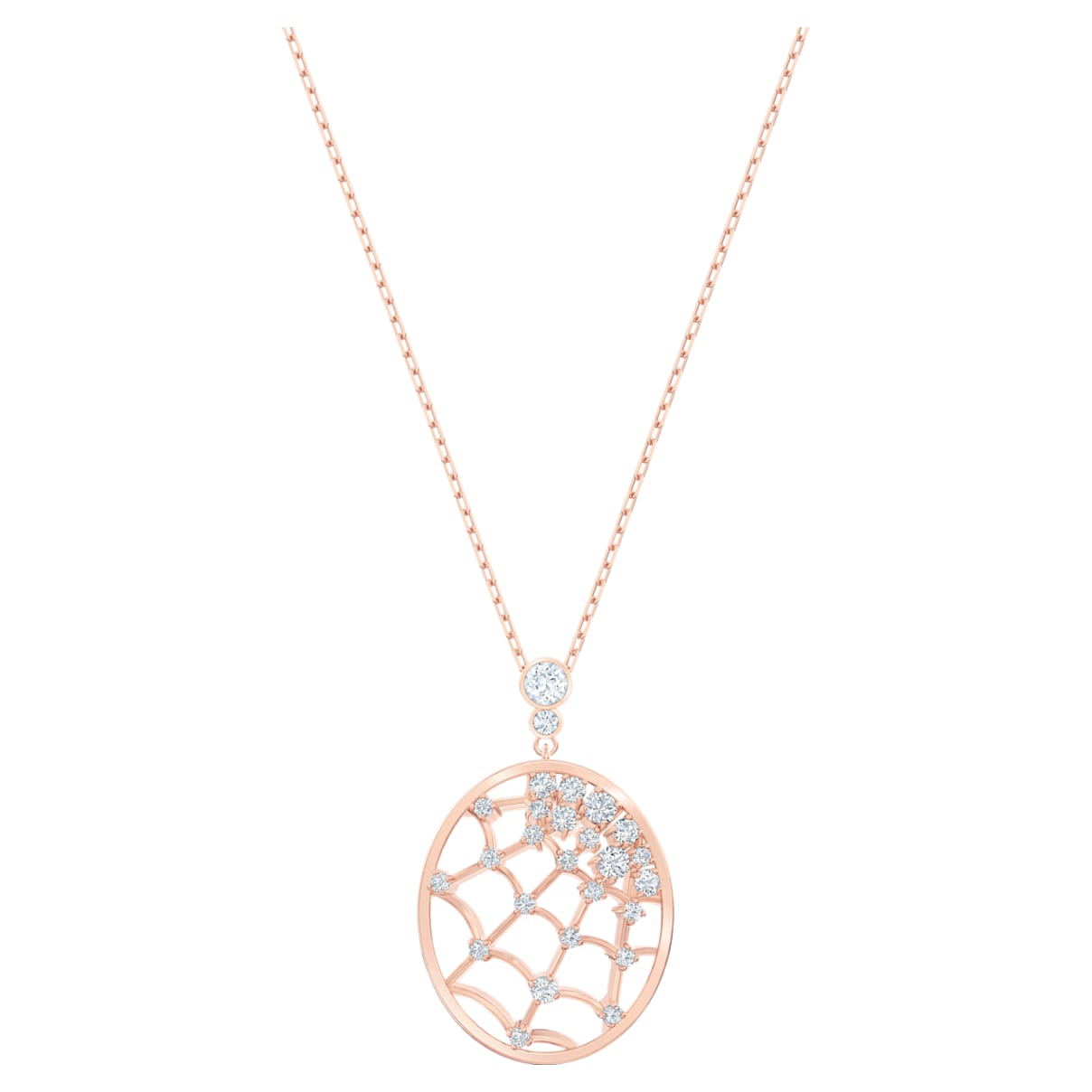 Precisely Pendant White, Rose-gold tone plated