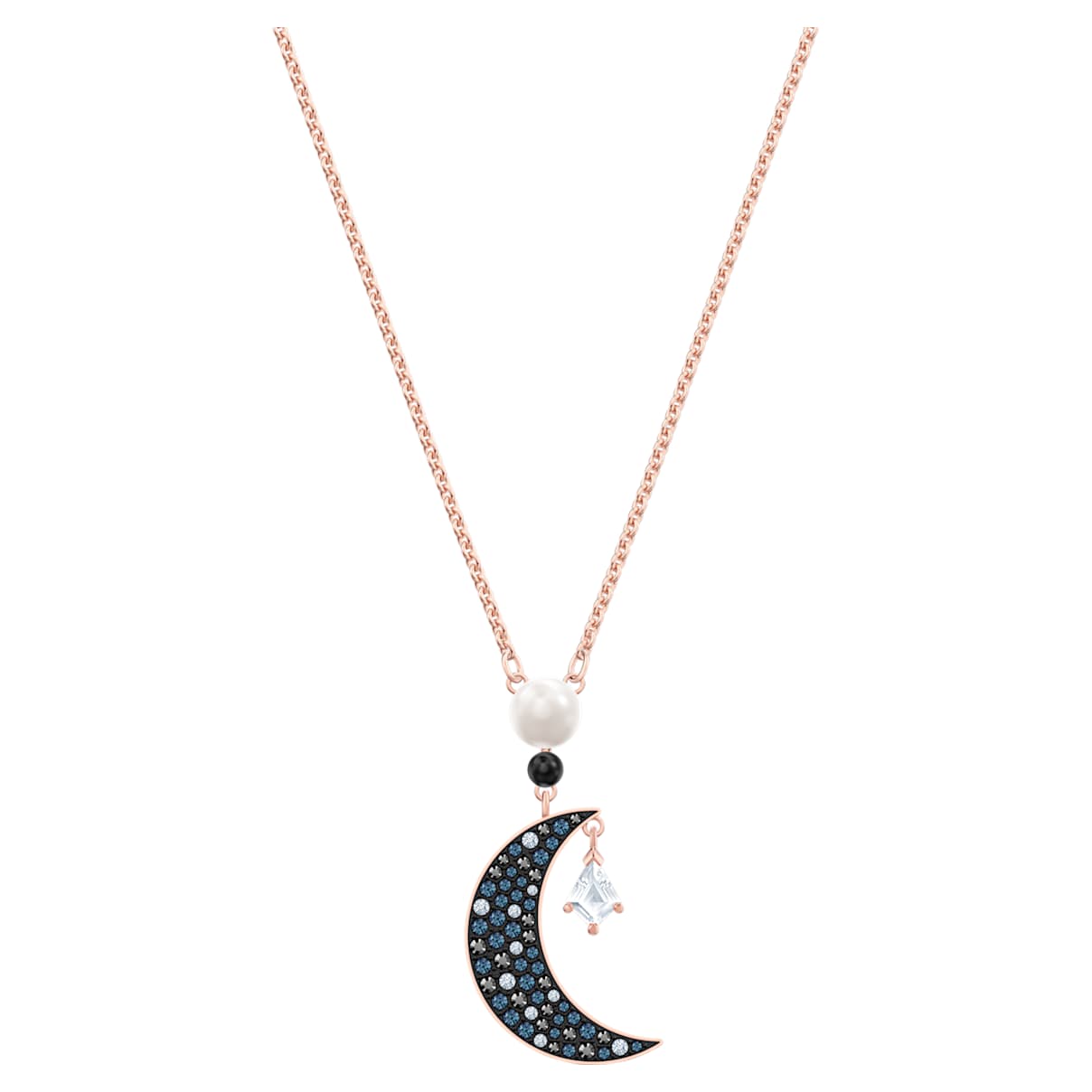 Pendente Symbolica, Luna e stella, Multicolore, Finitura oro rosa 18K OS