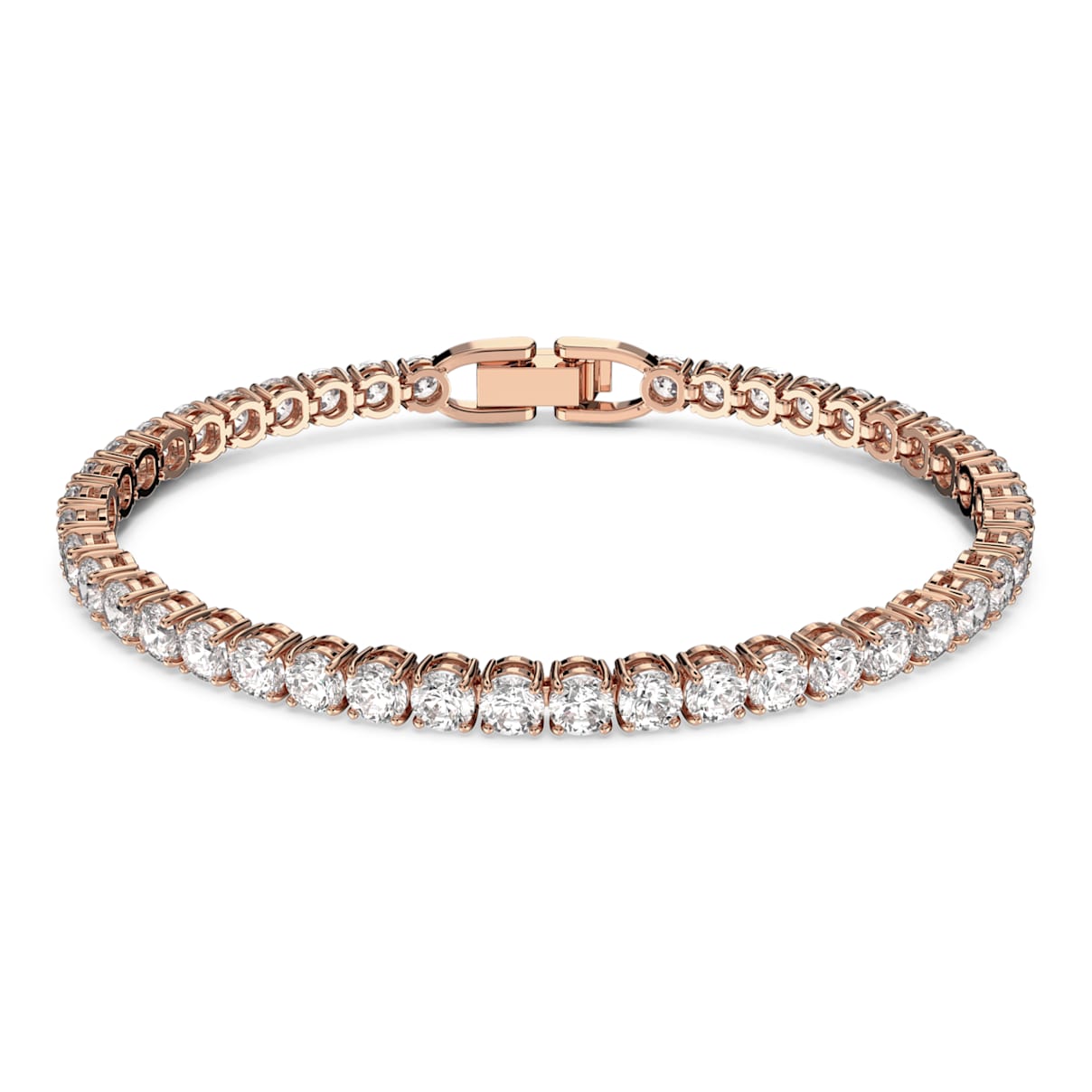 

Swarovski Tennis Deluxe bracelet, Round cut, White, Rose gold-tone plated
