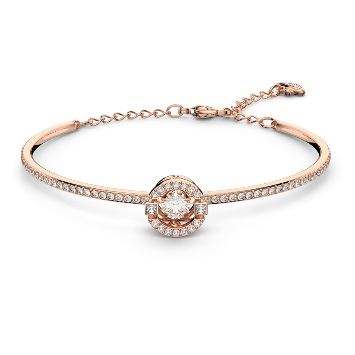 Click to view product details and reviews for Swarovski Sparkling Dance Bangle White Rose Gold Tone Plated.