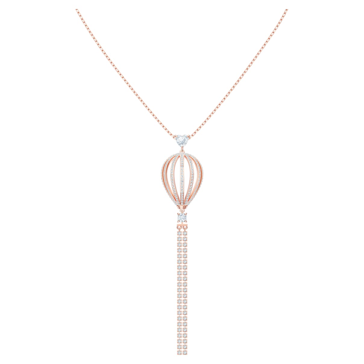 

Swarovski Into the sky Y pendant, Hot air balloon, White, Rose gold-tone plated