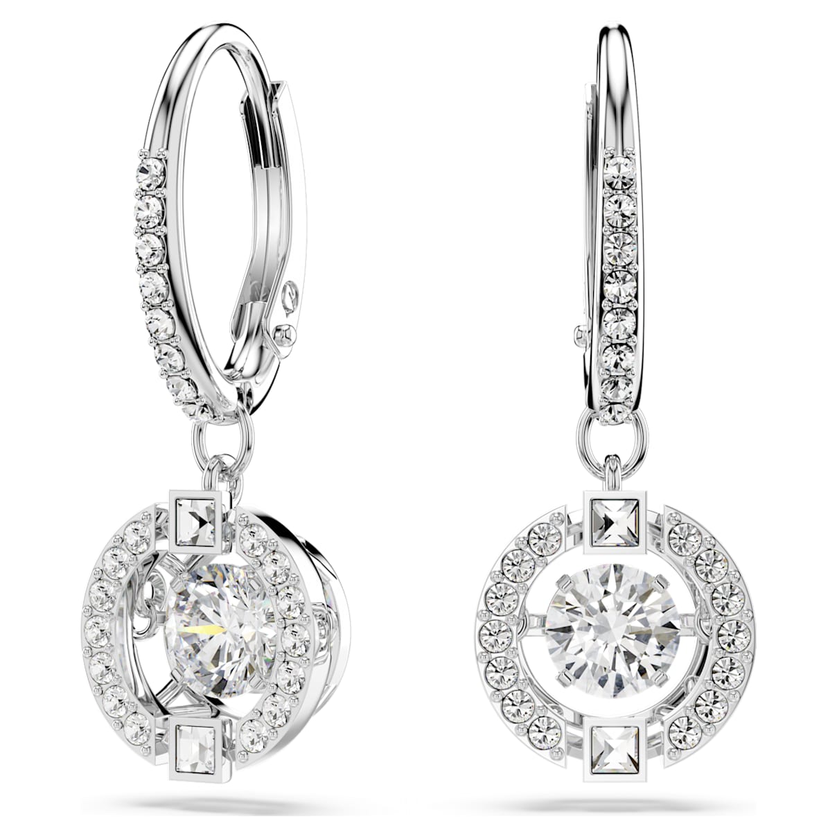 Shop Swarovski Sparkling Dance Drop Earrings In White