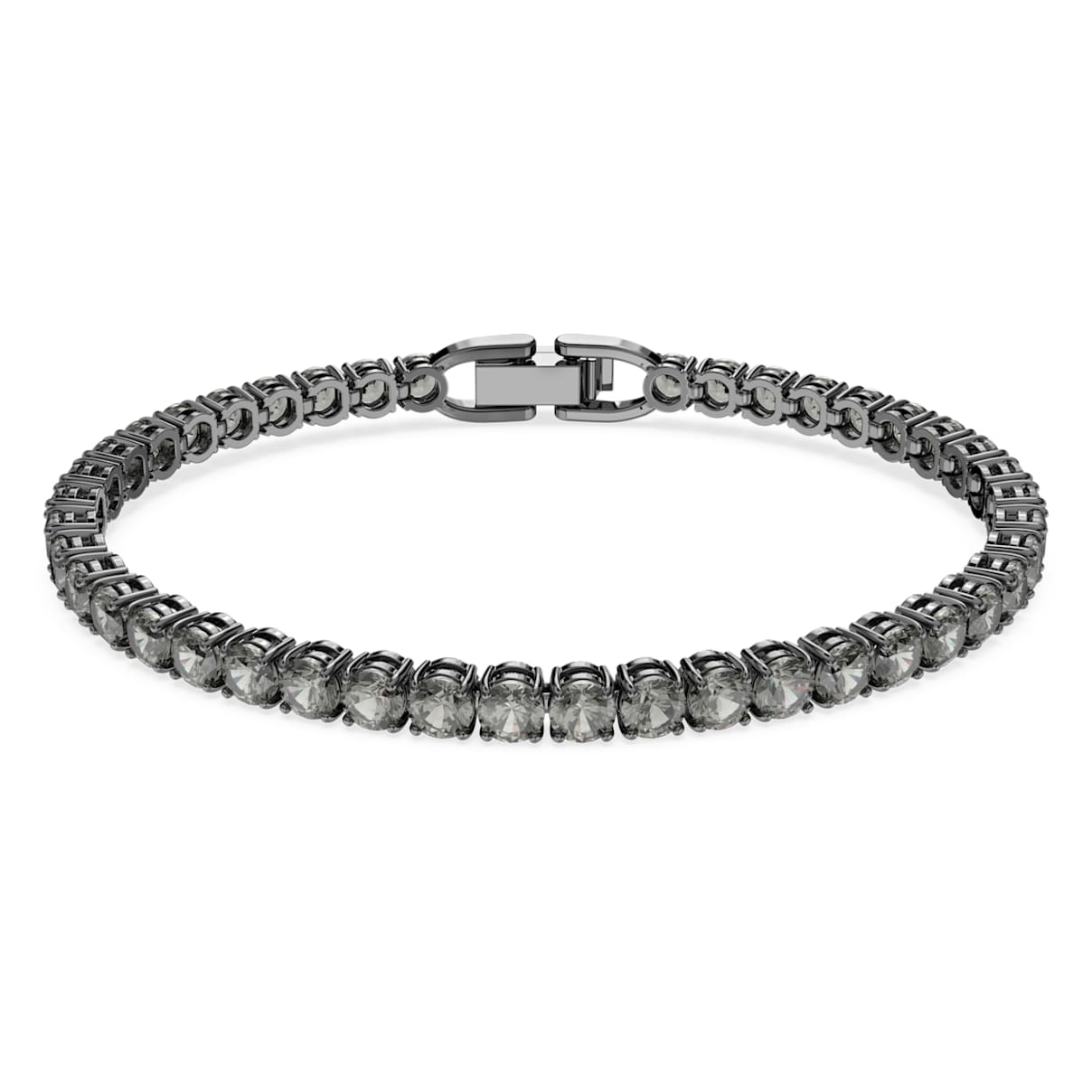 

Matrix Tennis bracelet, Round cut, Gray, Ruthenium plated