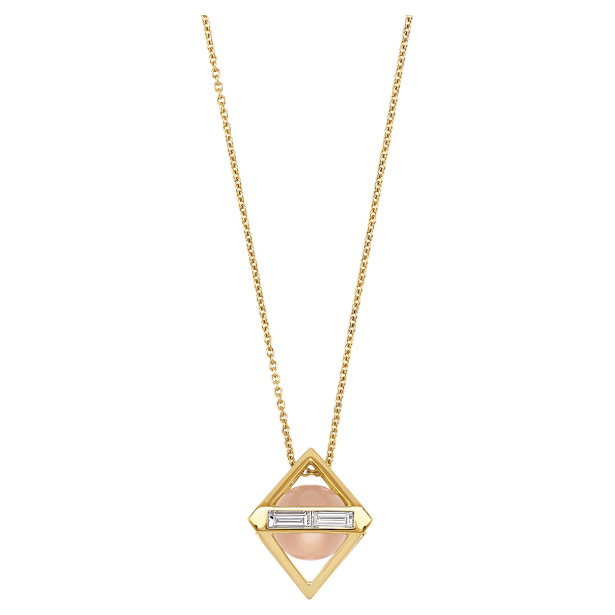 Click to view product details and reviews for Double Diamond Pendant Genuine Rose Quartz Swarovski Created Diamonds 14k Yellow Gold.