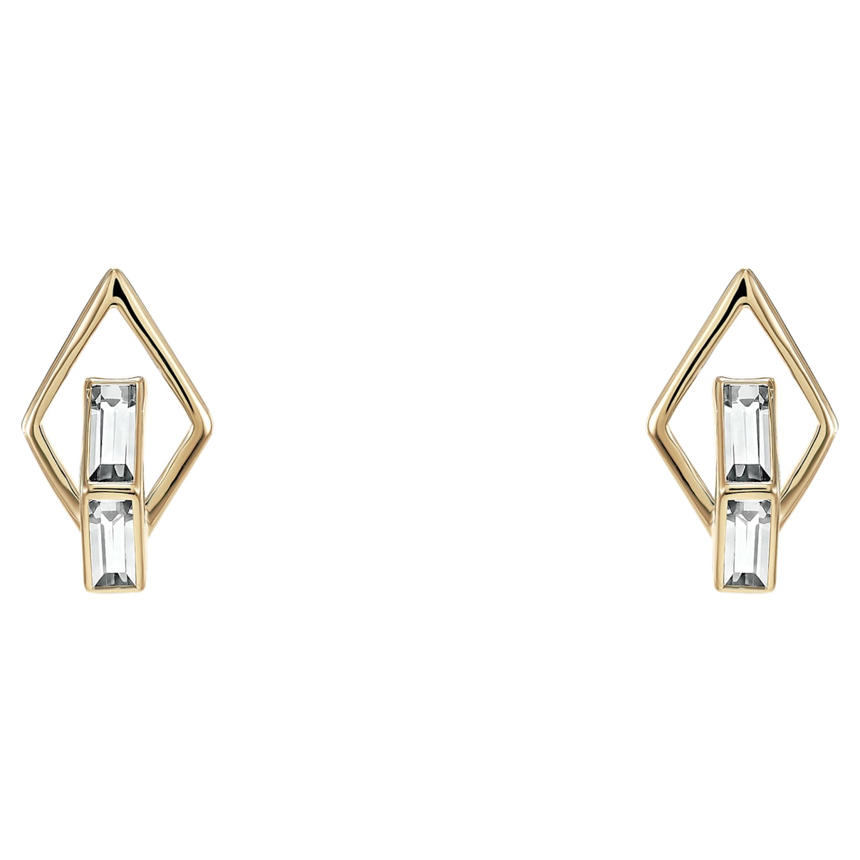 Click to view product details and reviews for Double Diamond Stud Earrings Swarovski Created Diamonds 14k Yellow Gold.