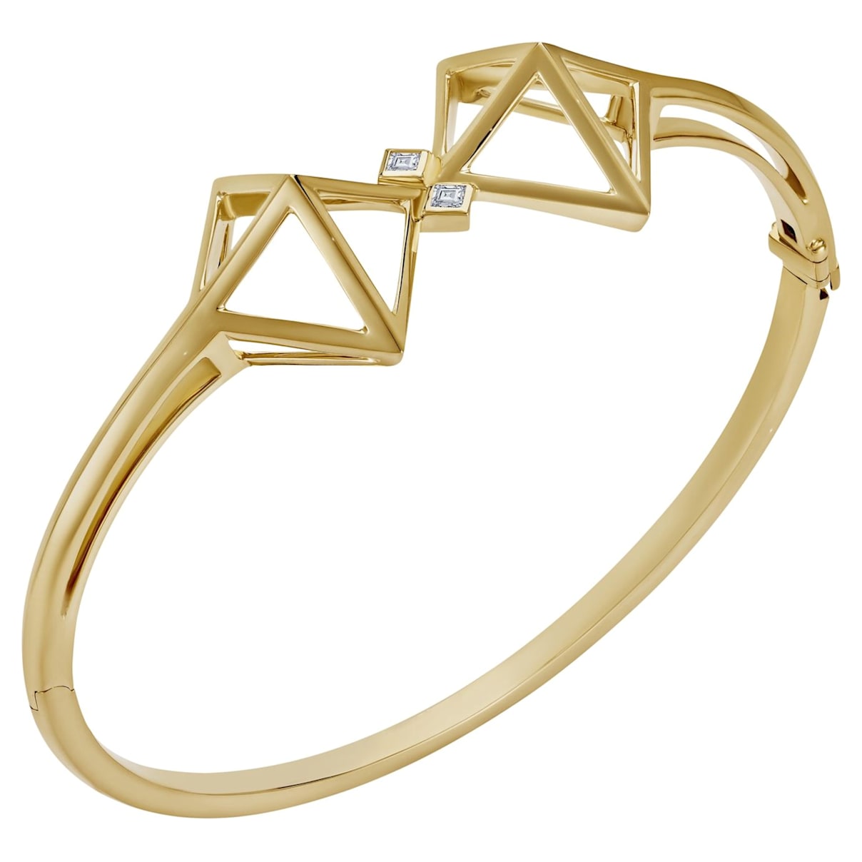 Click to view product details and reviews for Double Diamond Bangle Swarovski Created Diamonds 14k Yellow Gold.