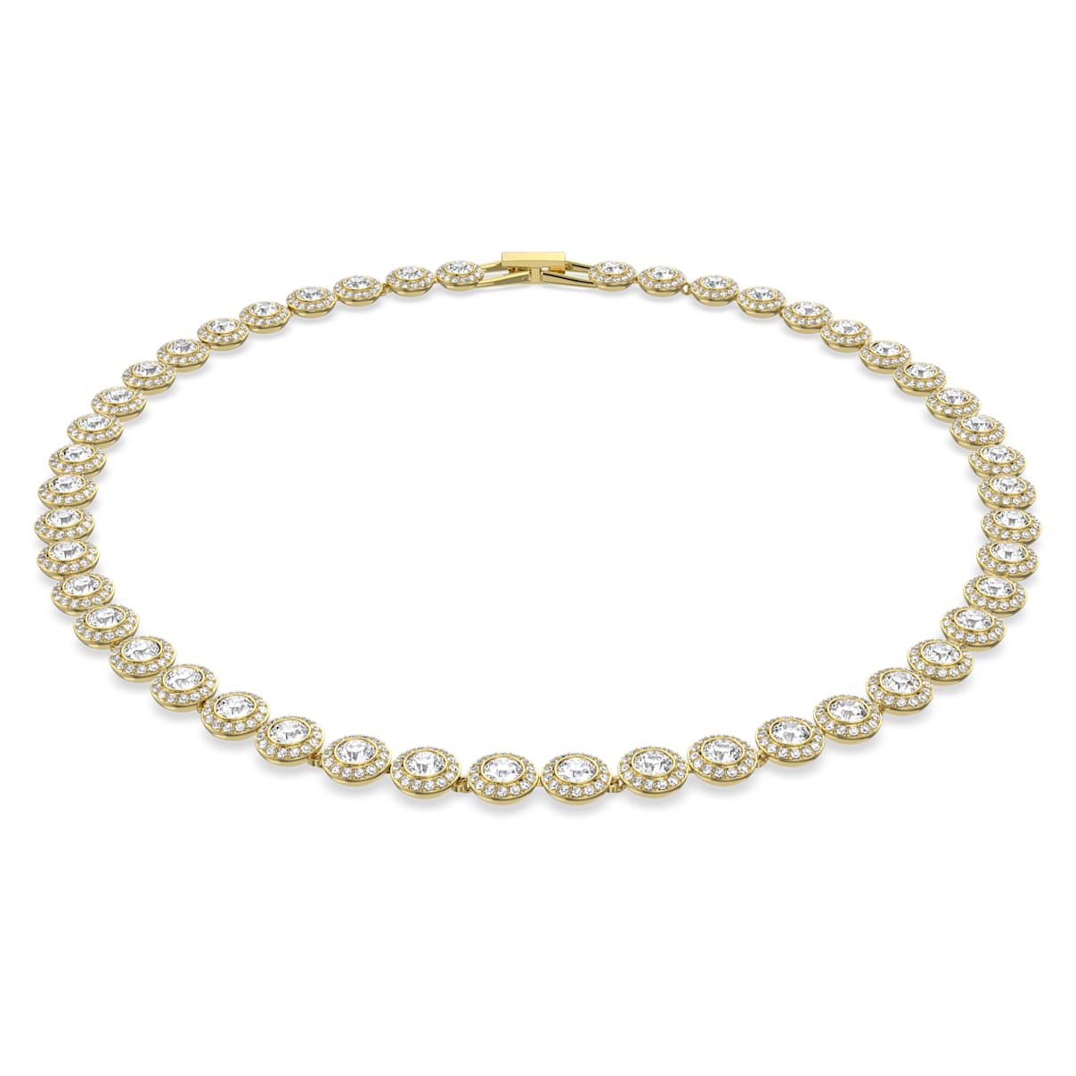 Swarovski Angelic necklace, Round cut, White, Gold-tone plated