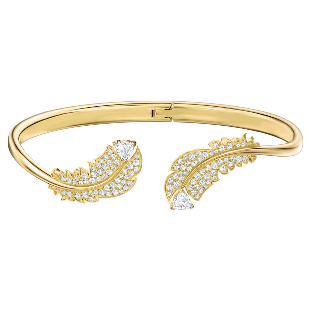 

Swarovski Nice bangle, Feather, White, Gold-tone plated