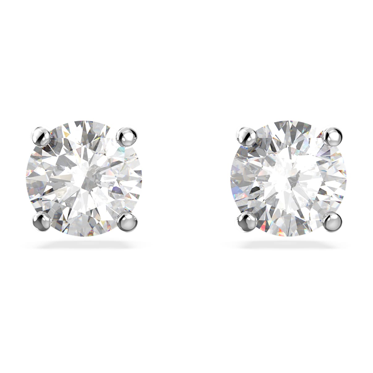 

Stilla Attract stud earrings, Round cut, White, Rhodium plated