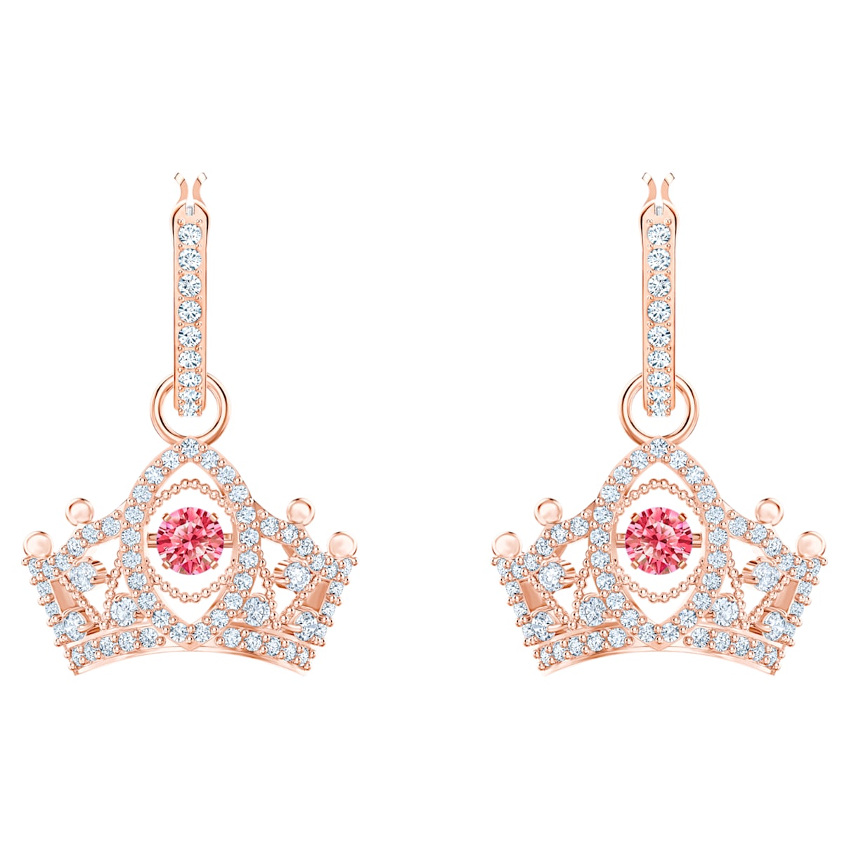 

Swarovski Bee A Queen drop earrings, Red, Rose gold-tone plated