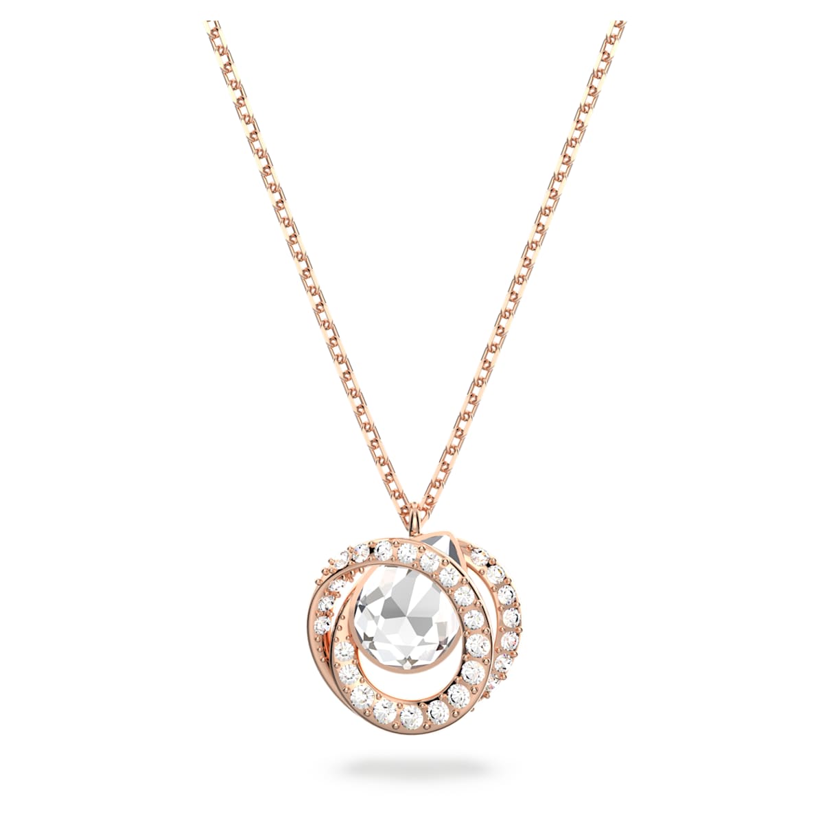 

Generation pendant, White, Rose gold-tone plated