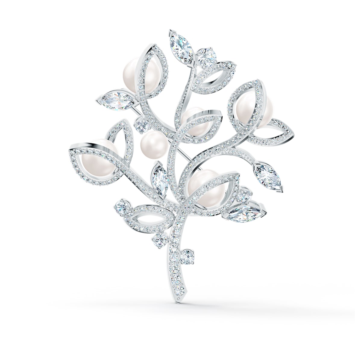 

Swarovski Leonore brooch, Tree, White, Rhodium plated