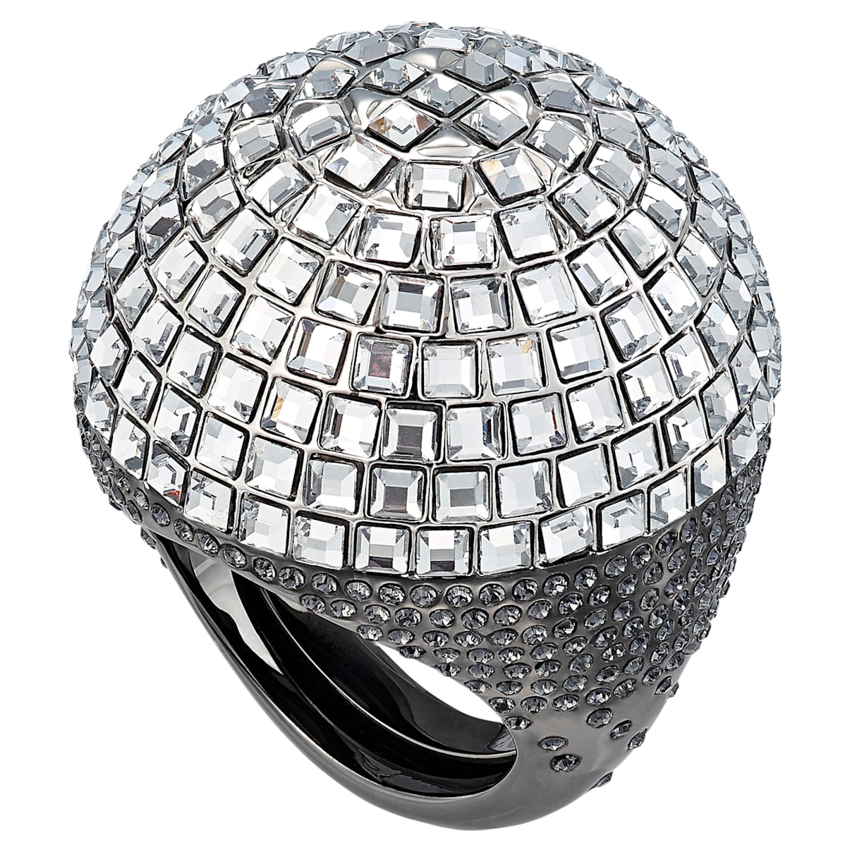 Anello cocktail Celestial Fit, grigio, Rutenio nero