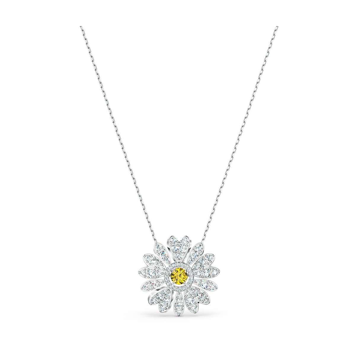 

Swarovski Eternal Flower pendant, Flower, Yellow, Rhodium plated