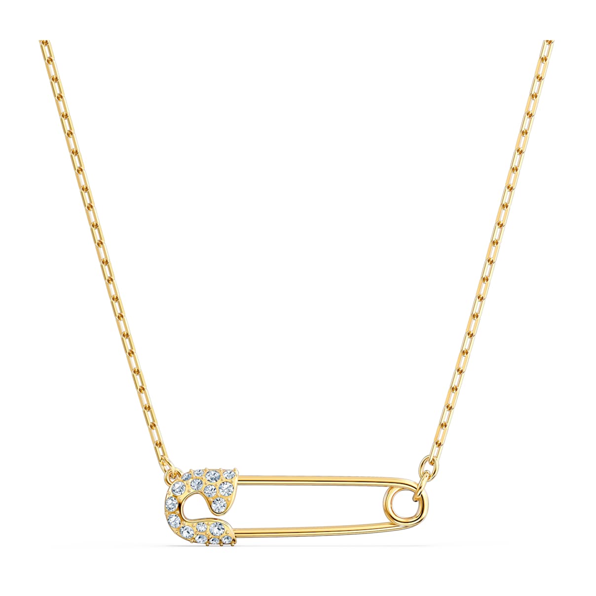 

Swarovski Collier So Cool, Épingle de sûreté, Blanc, Placage de ton or
