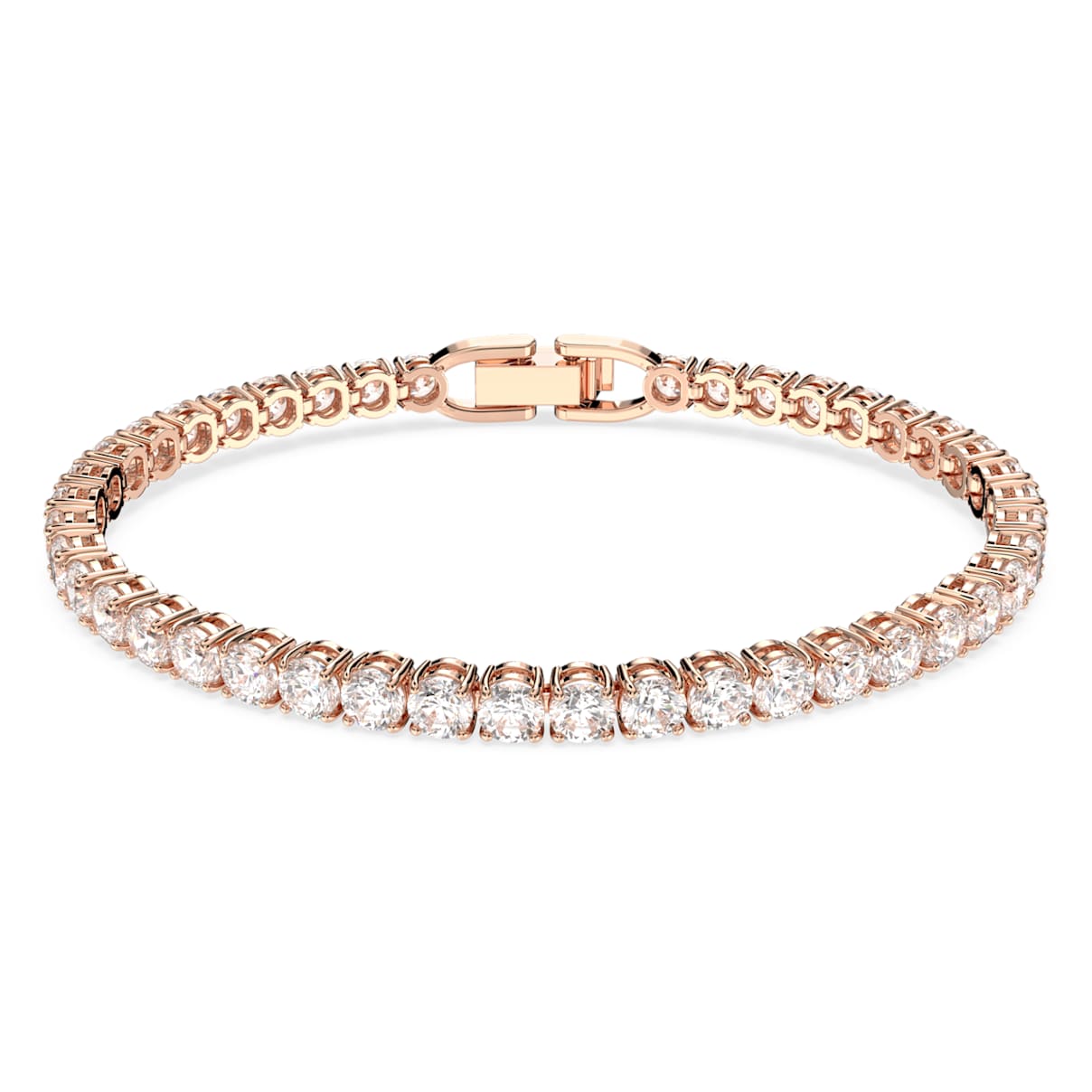

Tennis Deluxe bracelet, Round cut, White, Rose gold-tone plated