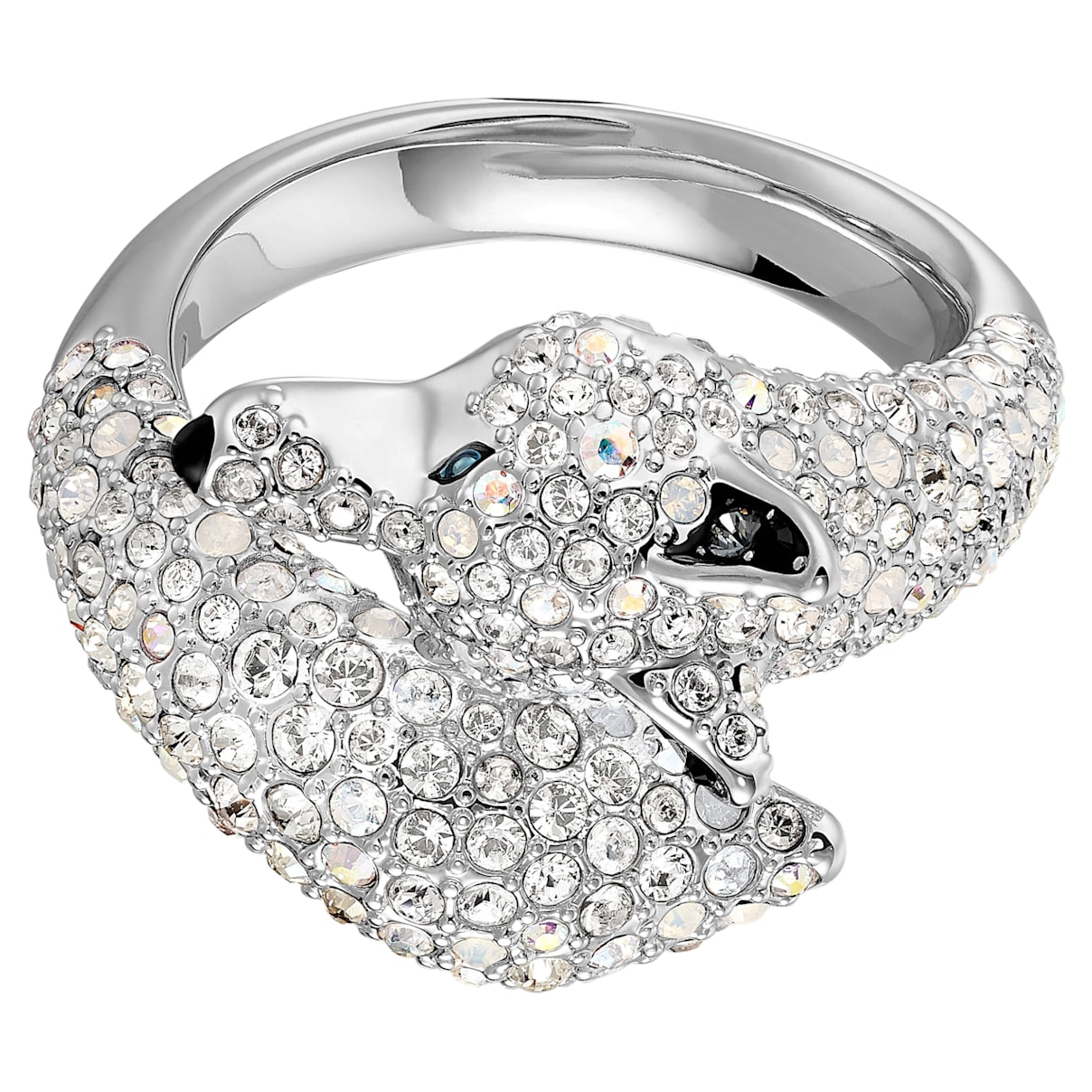 Anello cocktail Polar Bestiary Wolf, multicolore, Placcatura rodio