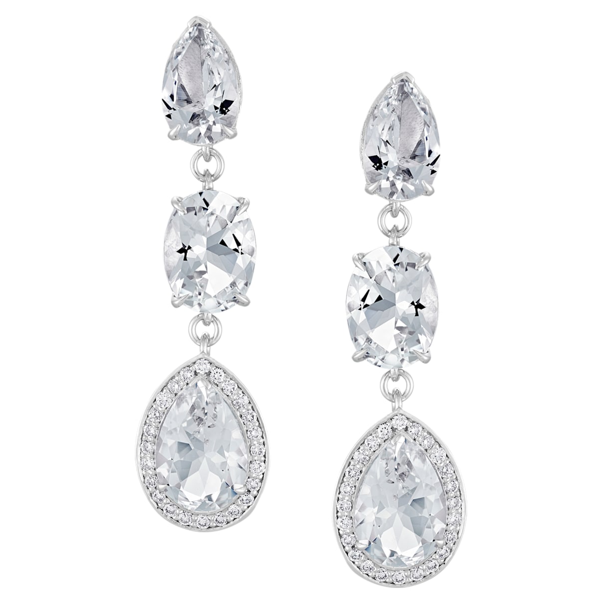Click to view product details and reviews for Lola Small Drop Earrings Swarovski Genuine Topaz Swarovski Created Diamonds 18k White Gold.