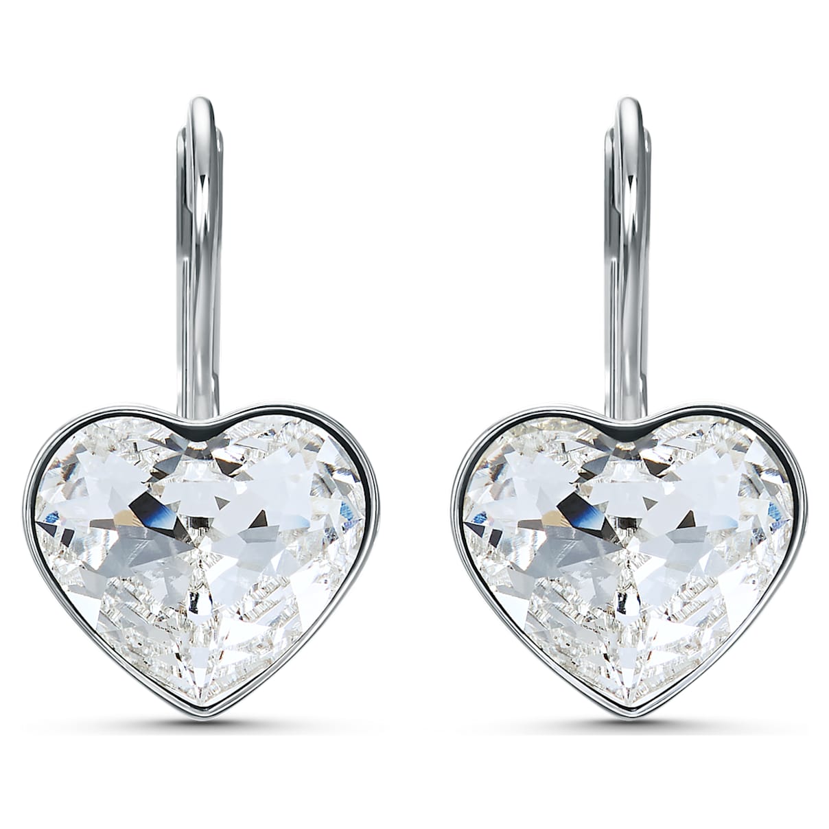 Click to view product details and reviews for Bella Heart Pierced Earrings White Rhodium Plated.