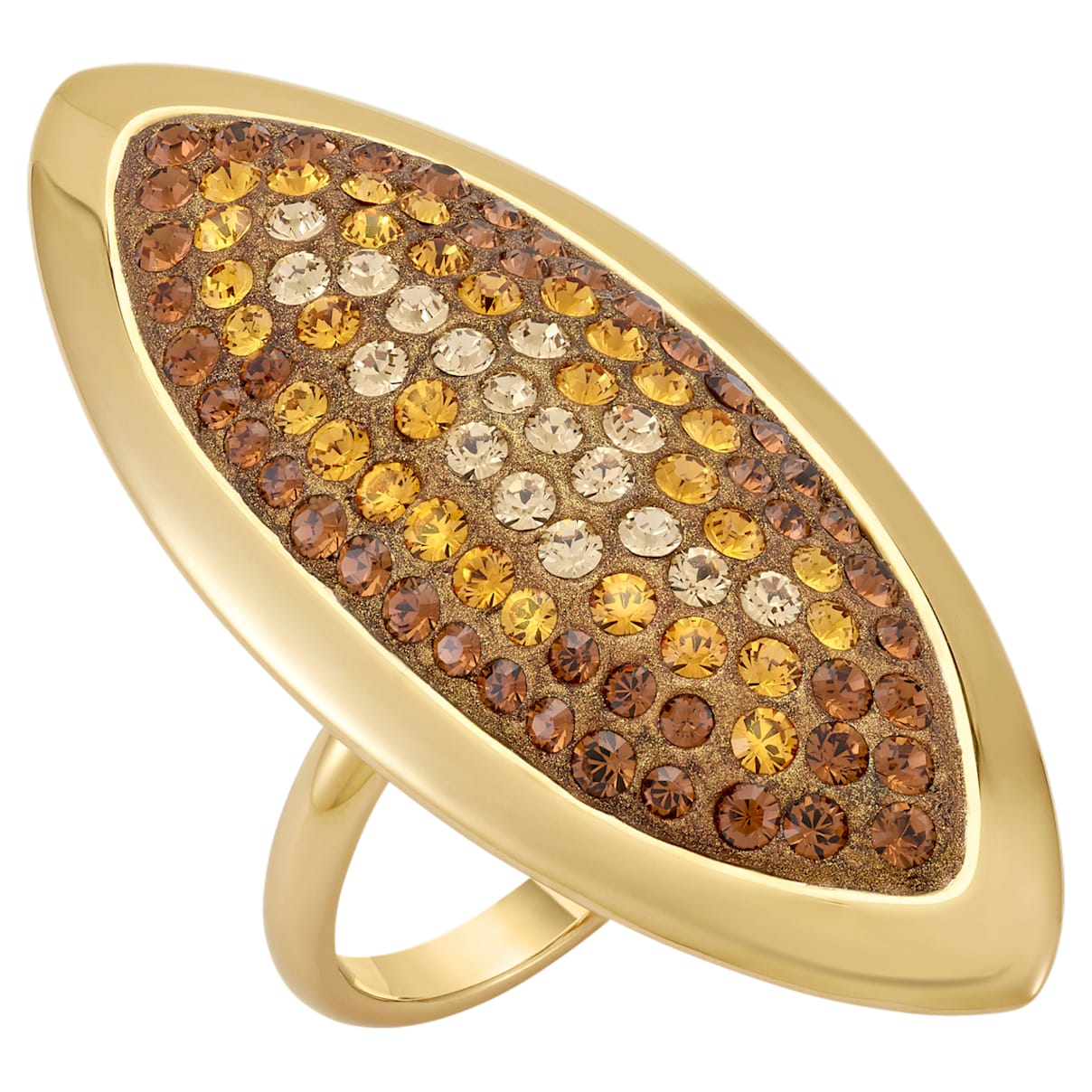 Anello Evil Eye, grande, marrone, Placcato oro