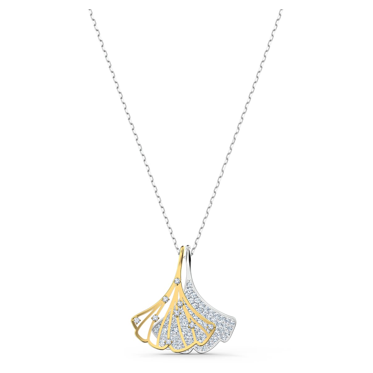 

Swarovski Stunning pendant, Gingko, White, Mixed metal finish