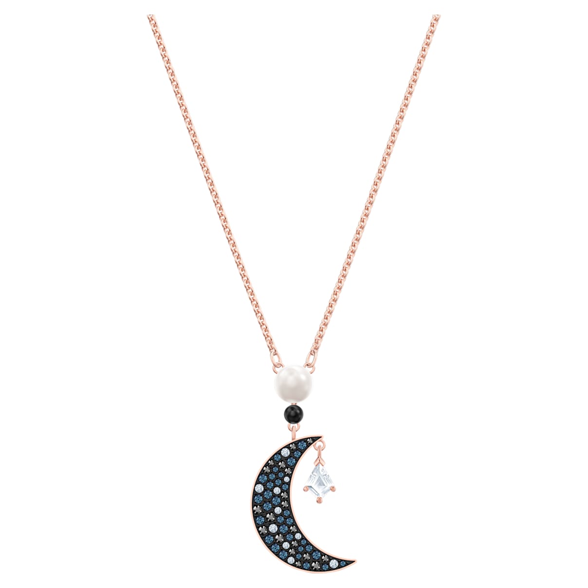 

Swarovski Symbolic pendant, Moon and star, Multicoloured, Rose gold-tone plated