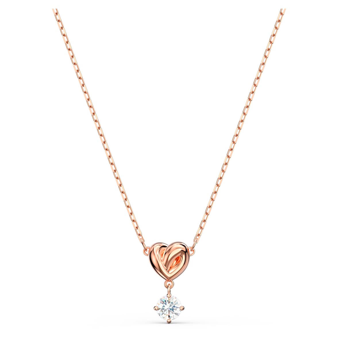 Swarovski Lifelong Heart pendant, White, Rose gold-tone plated